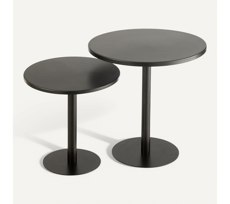 Lot De 2 Tables D'appoint En Métal "ice" 50cm Noir