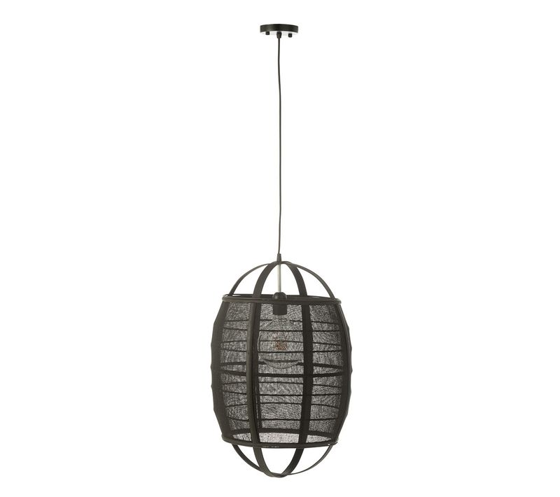 Lampe Suspension En Bambou "ion" 37cm Noir