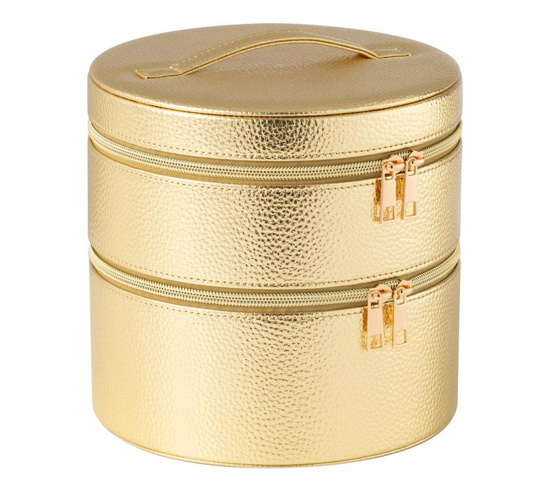 Boîte Ronde Pour Cosmétiques "ericka" 19cm Doré
