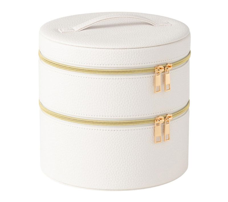 Boîte Ronde Pour Cosmétiques "ericka" 19cm Blanc