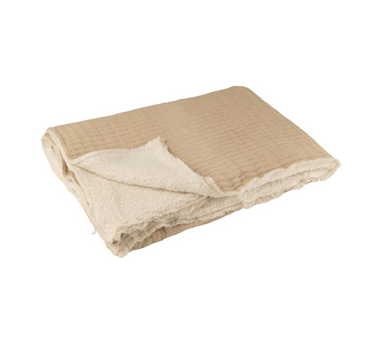 Plaid Déco Lignes "teddy" 130x180cm Beige