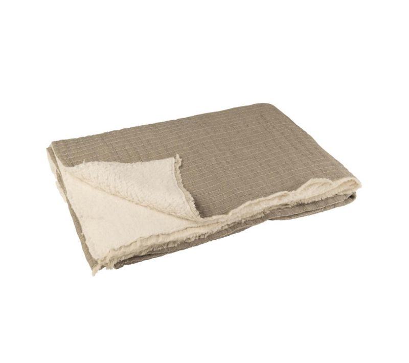 Plaid Déco Lignes "teddy" 130x180cm Gris