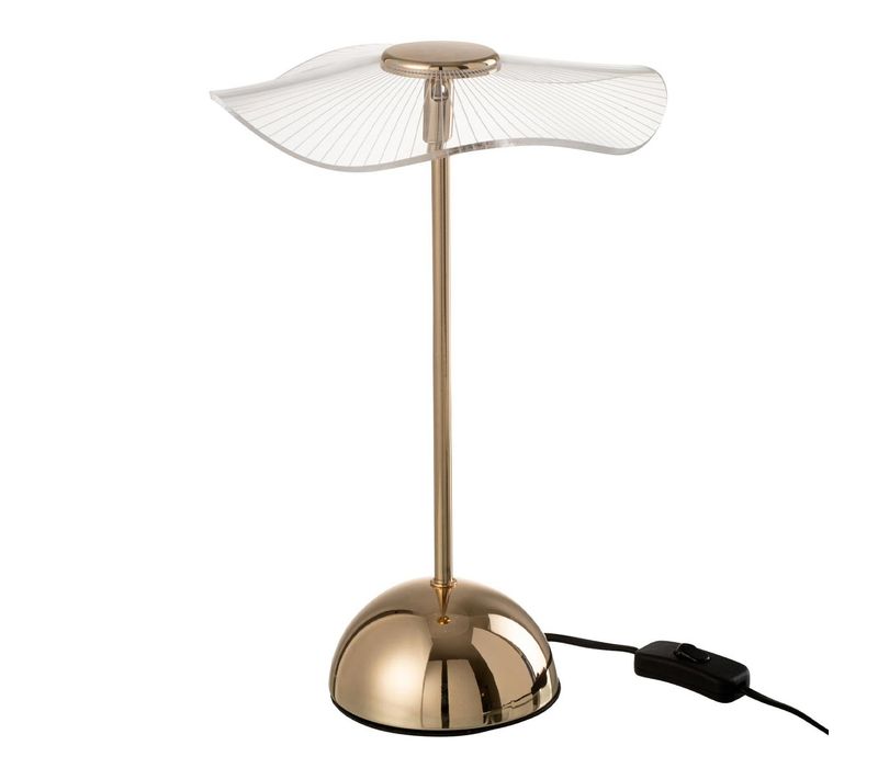 Lampe À Poser Fleur À LED En Métal "lela" 31cm Or