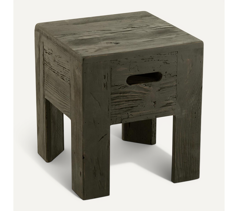 Tabouret En Bois "will" 40cm Noir