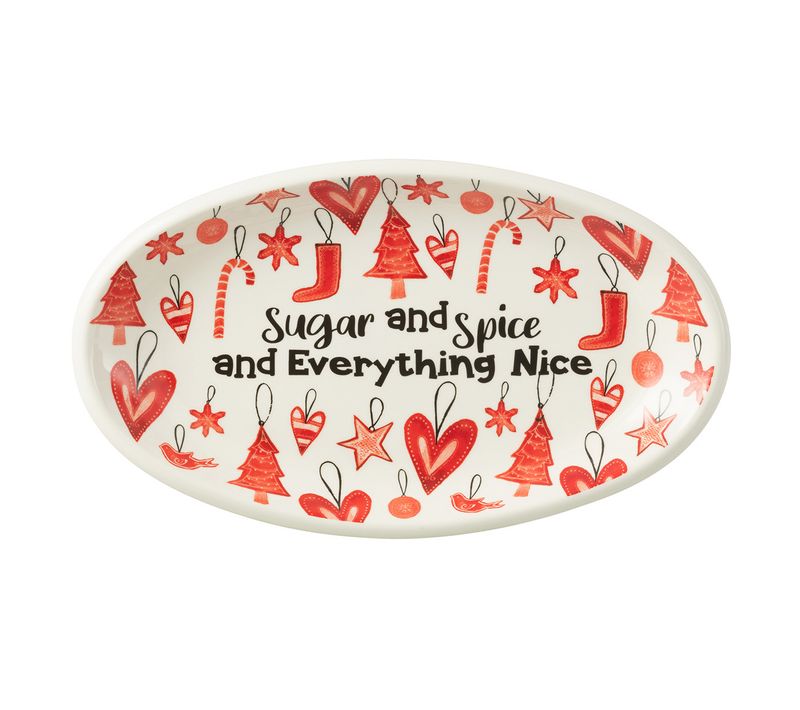 Assiette De Présentation De Noël "bakery" 55cm Rouge
