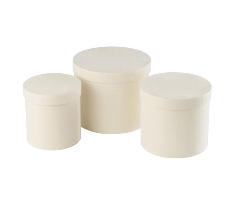 Lot De 3 Boîtes De Rangement Rondes "vaughn" 27cm Blanc