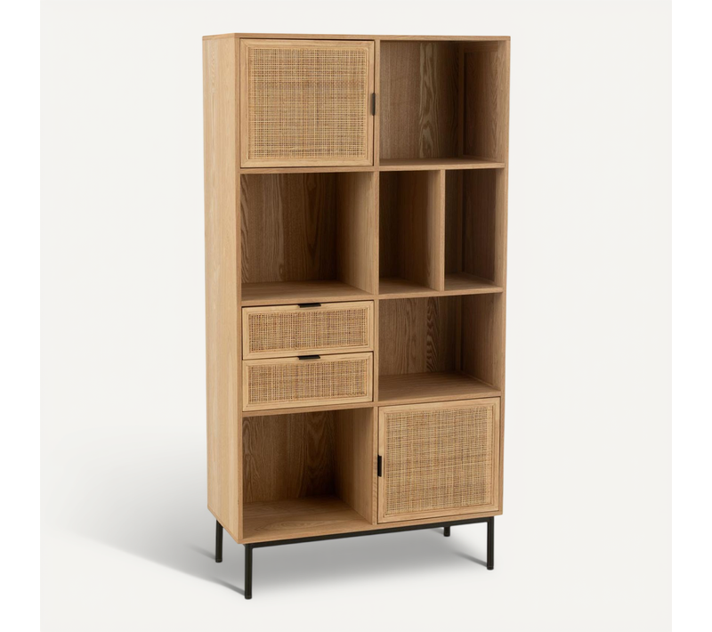 Bibliothèque Cannage "kory" 174cm Naturel