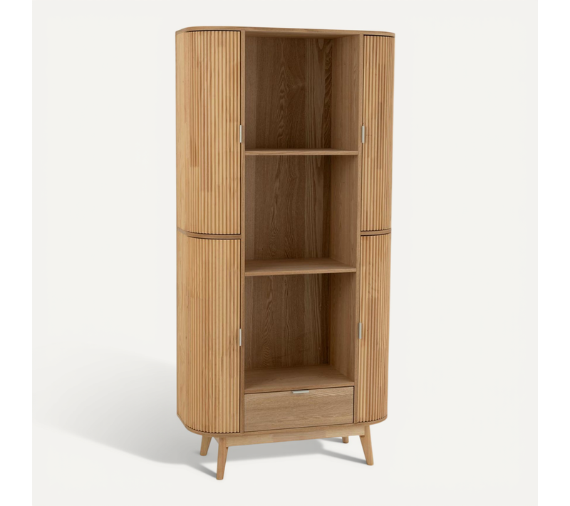 Bibliothèque En Bois "alta" 180cm Naturel