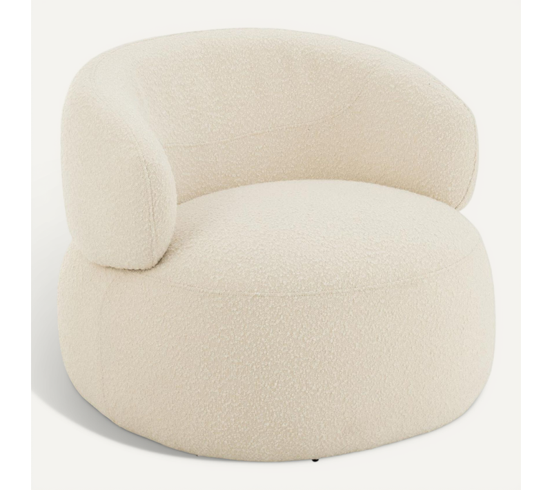 Fauteuil Pivotant Rond "cosy" 85cm écru