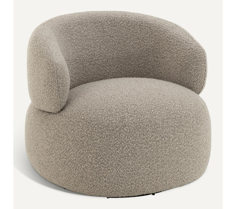 Fauteuil Pivotant Rond "cosy" 85cm Taupe