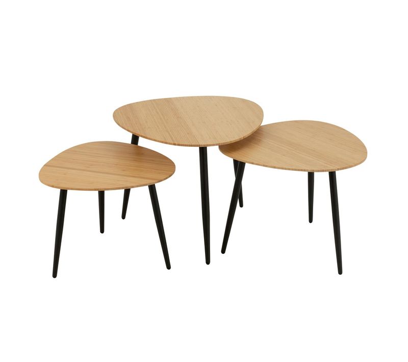 Lot De 3 Tables Basses Gigognes "palette" 57cm Naturel