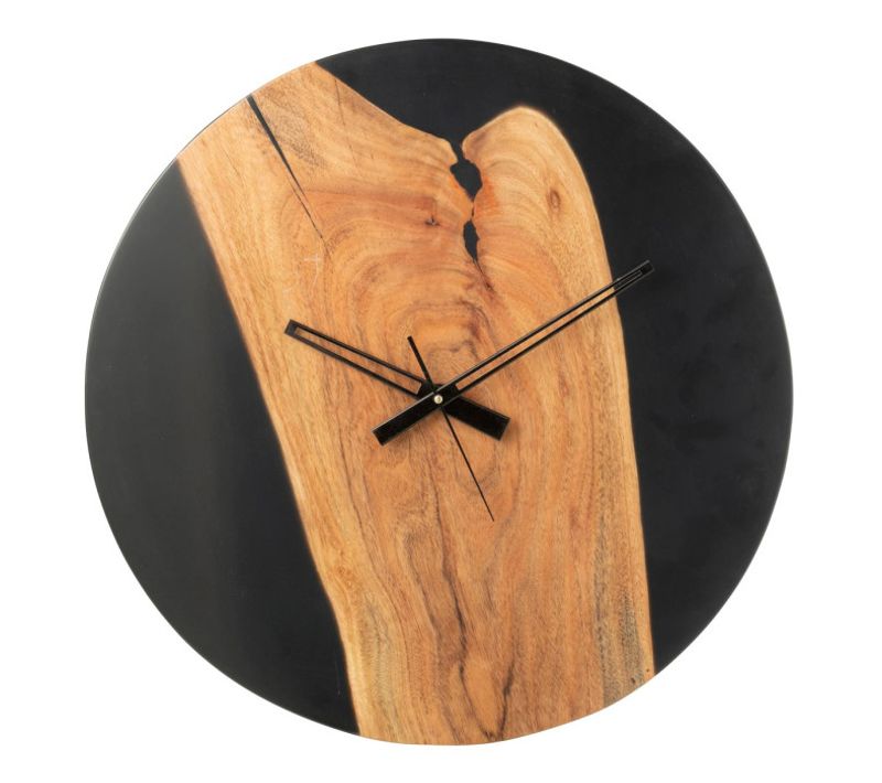 Horloge Murale En Bois "douglas" 55cm Naturel et Noir