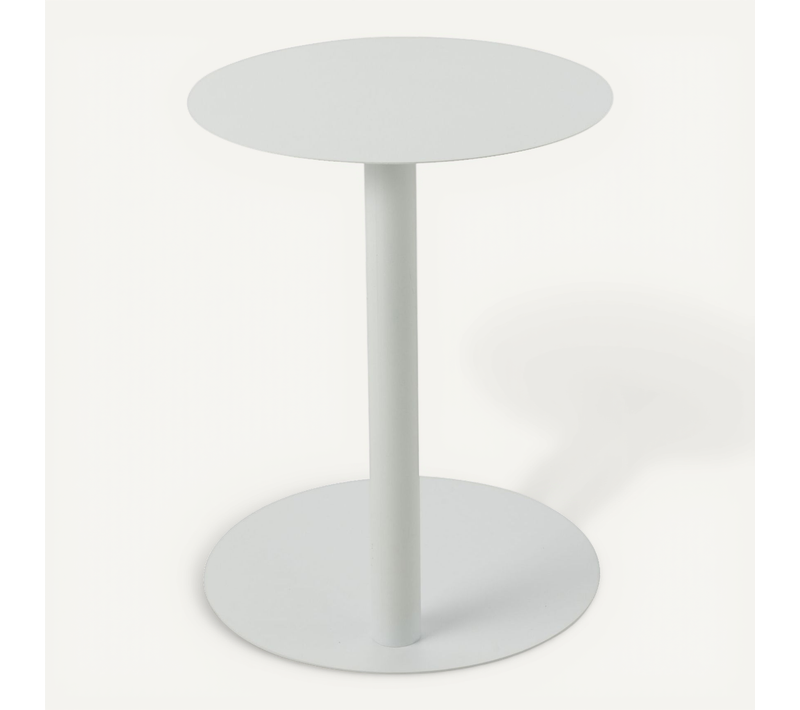 Table Basse Métal Style Bistrot - 40x40x50 Cm - Blanc