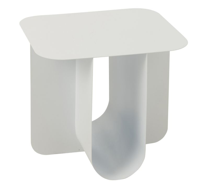 Table Basse Design Contemporain En Métal - 40x40x39 Cm - Blanc