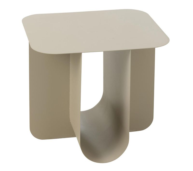 Table D'appoint Carrée En Métal "reva" 39cm Beige