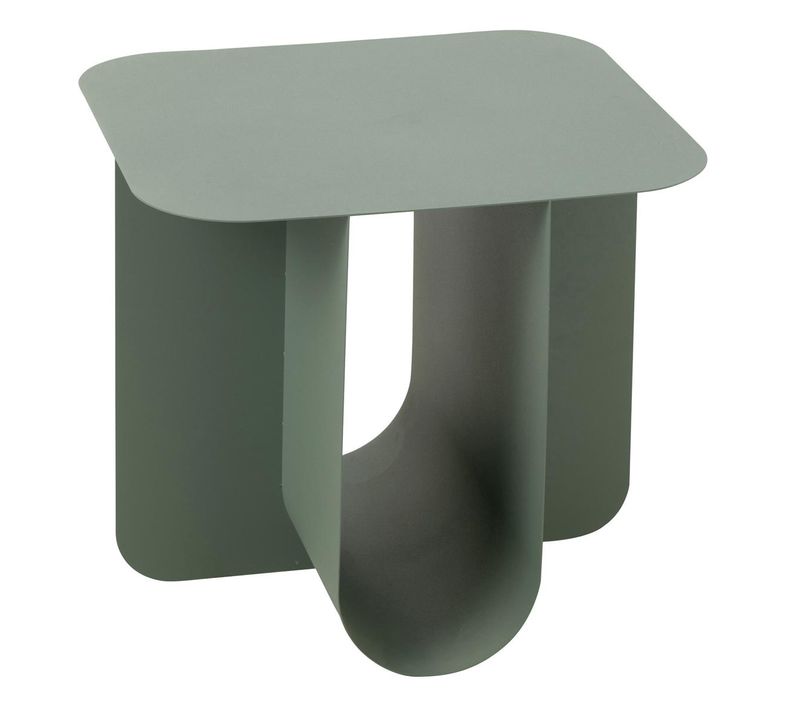 Table D'appoint Carrée En Métal "reva" 39cm Vert