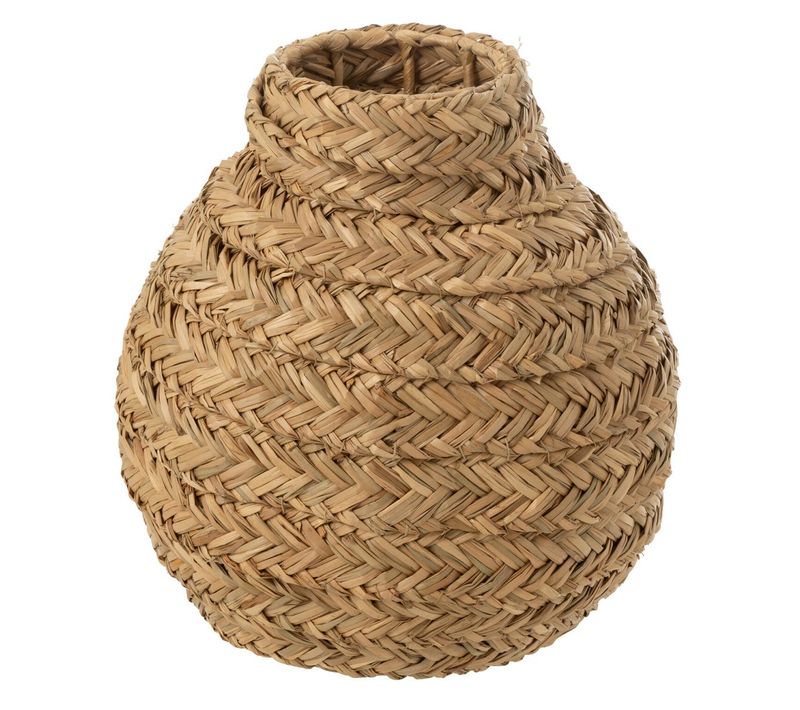 Vase Déco En Jonc "tressé" 30cm Naturel