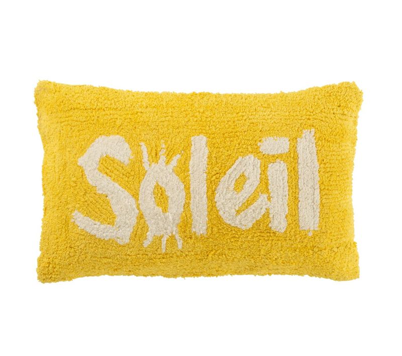 Coussin Déco Tufté Soleil "polly" 30x50cm Jaune