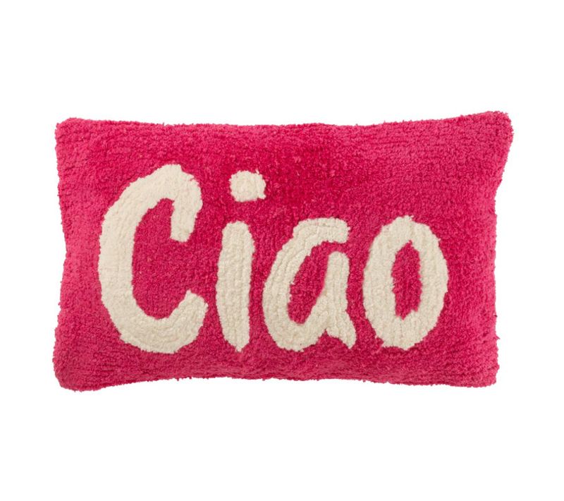 Coussin Déco Tufté Ciao "polly" 30x50cm Rose