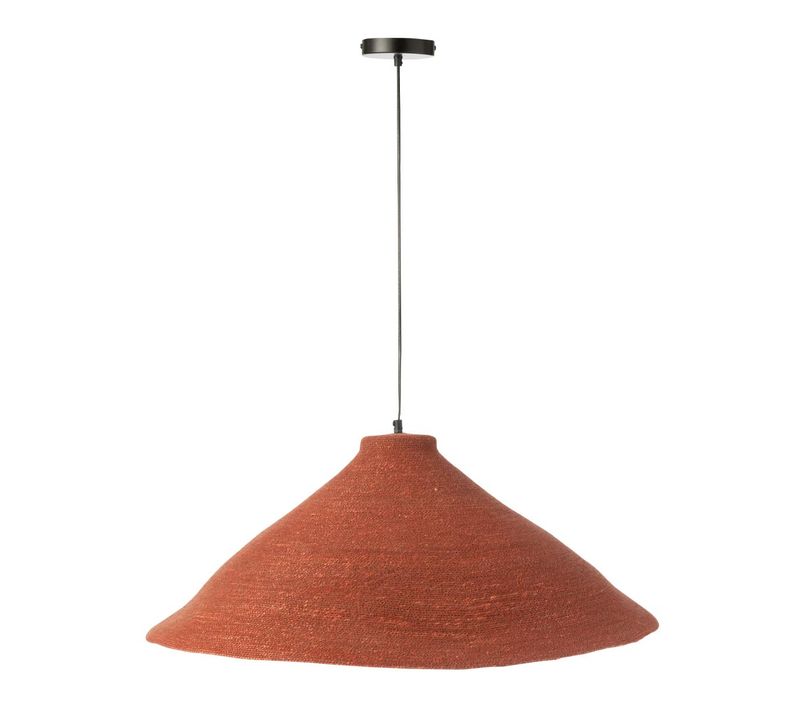 Lampe Suspension En Jonc De Mer "angelique" 82cm Terracotta