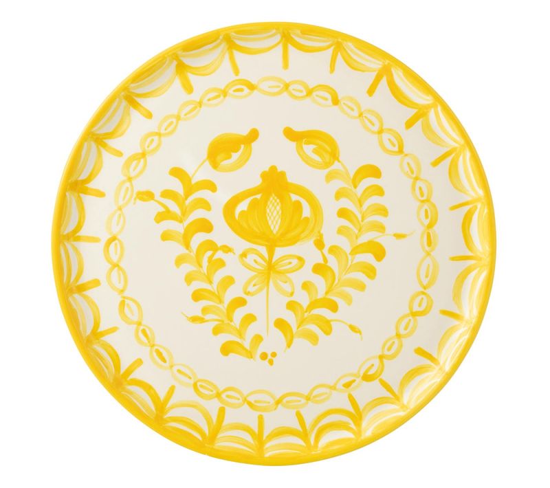 Assiette De Présentation En Céramique "granada" 34cm Jaune