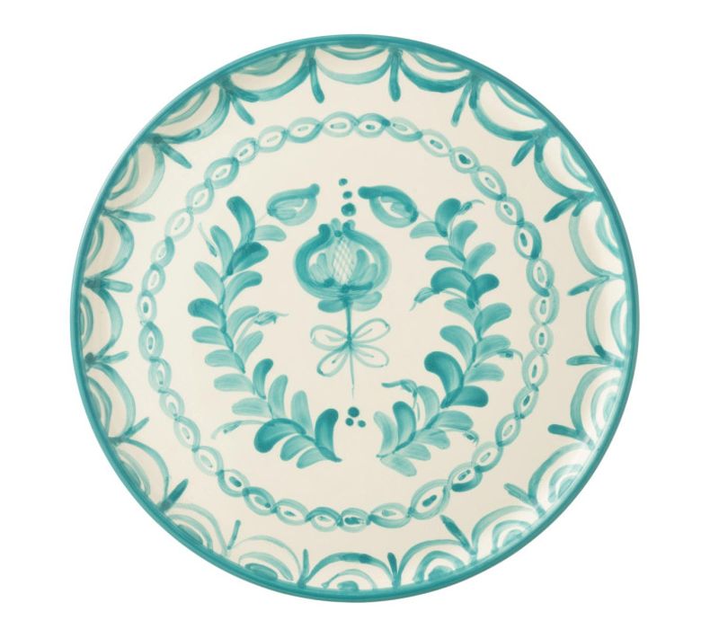 Assiette De Présentation En Céramique "granada" 34cm Bleu Aqua