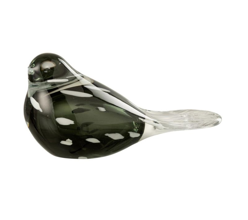 Statuette Oiseau En Verre "gavin" 21cm Noir