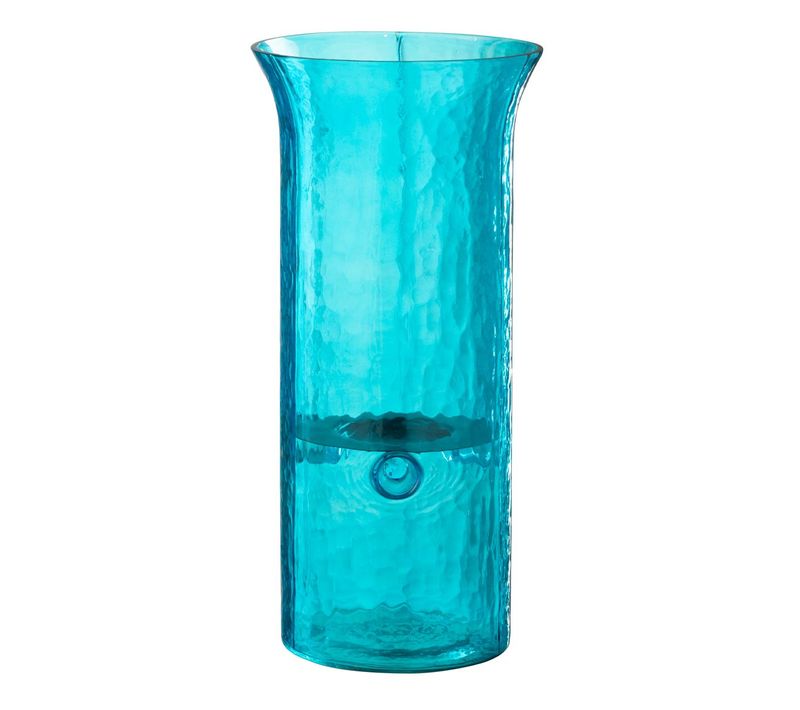 Photophore étroit En Verre "tarifa" 41cm Bleu Azur