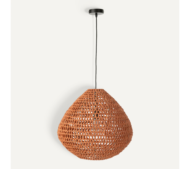 Lampe Suspension Torsade "sharron" 50cm Orange