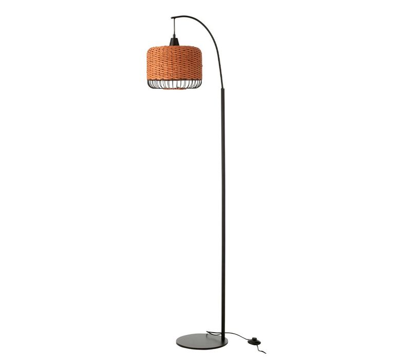 Lampadaire Lanterne En Métal "eldon" 168cm Orange