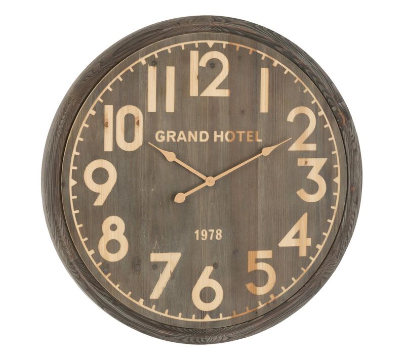 Horloge Murale En Bois "grand Hotel" 79cm Marron