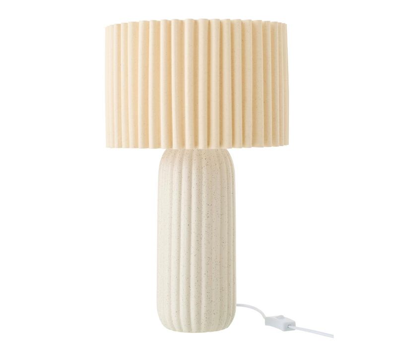 Lampe À Poser En Céramique "esmee" 50cm Blanc Cassé