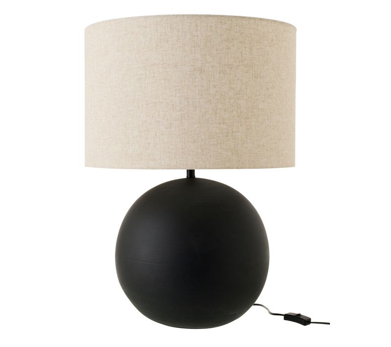 Lampe À Poser En Céramique "balle" 62cm Noir