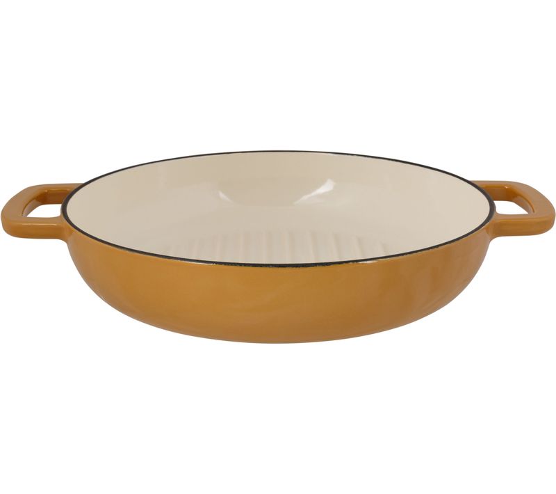 Poele à Grill - Fontestic - Fonte Émaillée - Ø28 Cm - Tous Feux Dont Induction - Ambre