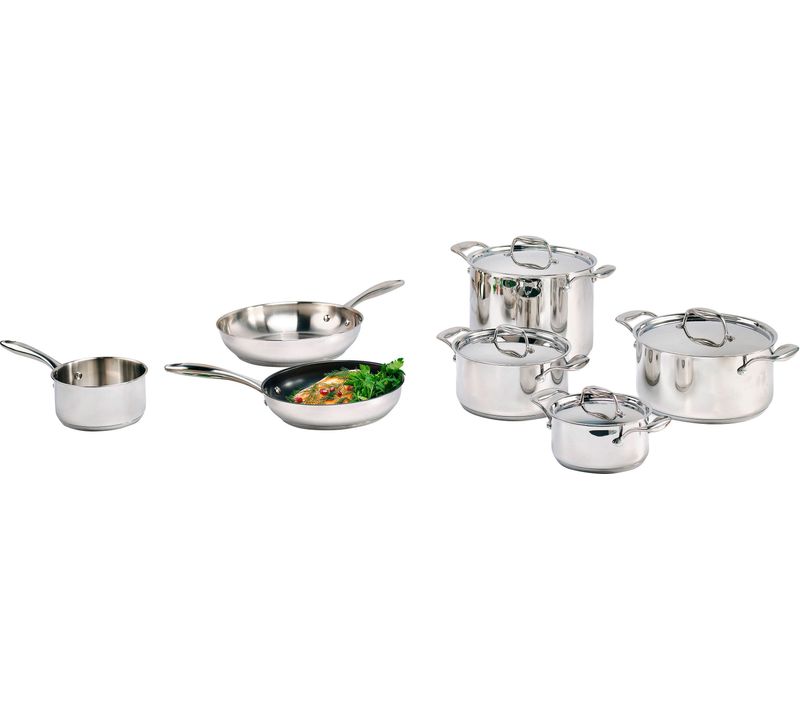 Batterie De Cuisine - Tous Feux Dont Induction - -classic - Acier Inoxydable - 11 Pieces