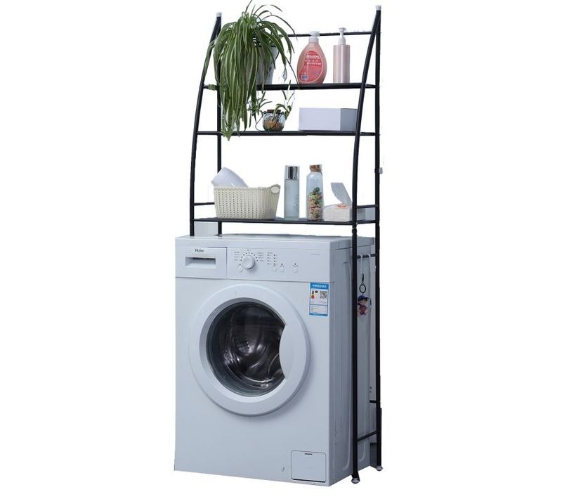 Etagère De Rangement à 3 Niveaux Pour La Machine à Laver Et Salle De Bain Noir  Hg03305