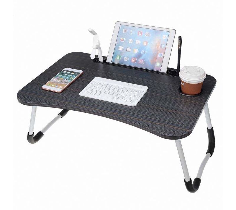 Bureau Pliable Avec Porte-gobelet Et Tablette Hg04173