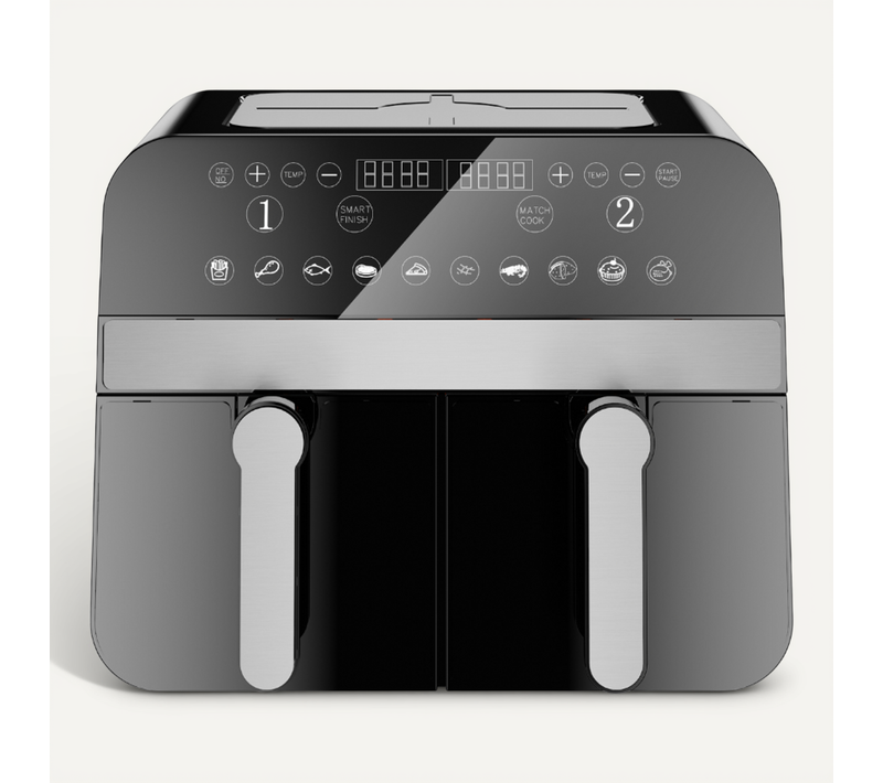 Friteuse à Air Chaud Airfryer Numérique Double Panier Noire 2400w 9l Cnafd45nb