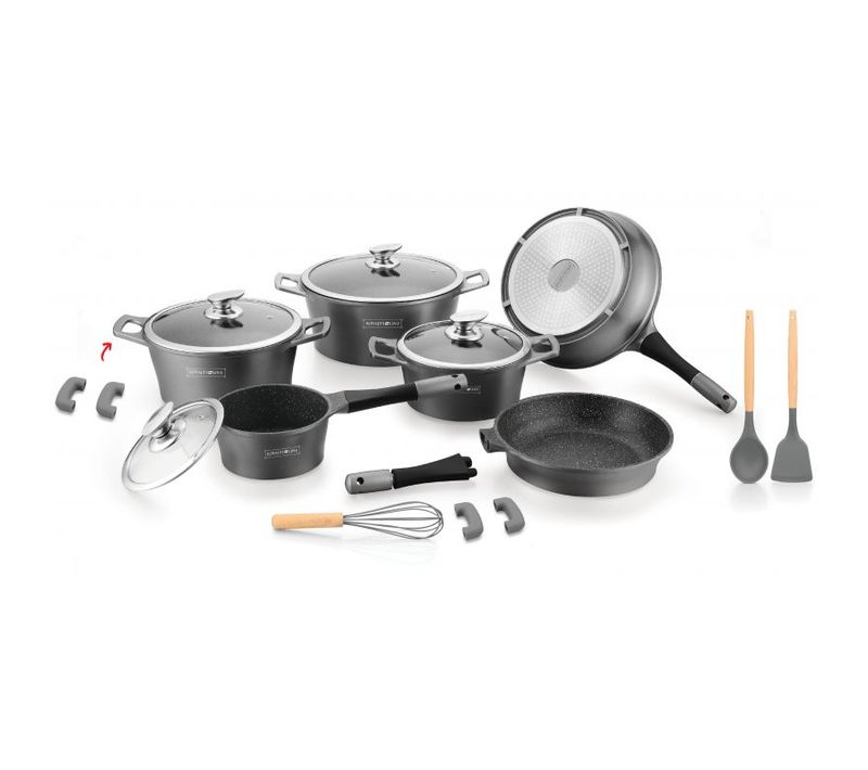 Batterie De Cuisine 17 Pièces Argenté   Rles1014m-sil