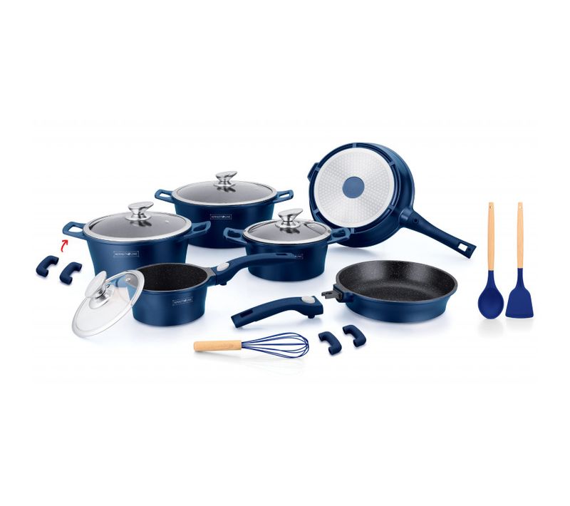 Batterie De Cuisine 17 Pièces Bleu  Rles2014m-dblue