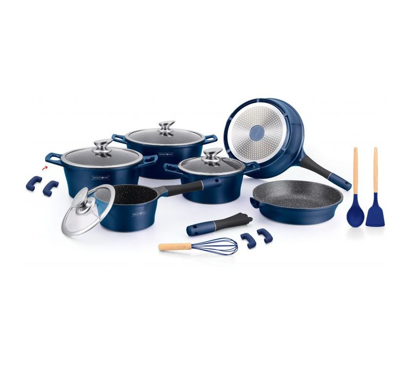 Batterie De Cuisine 14 Pièces Bleu  Rles1014m-blu