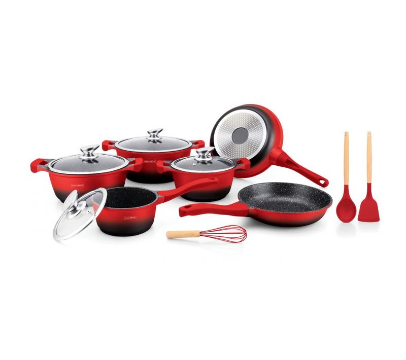 Batterie De Cuisine 13 Pièces Rouge/noir  Rlbs1010m-rblk