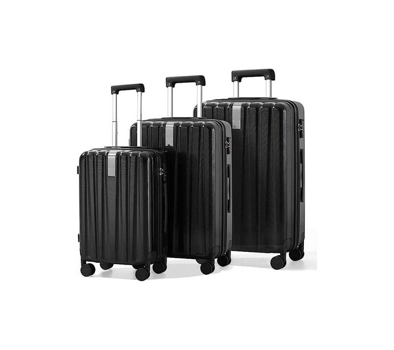 Set 3 Valises 36-67-98 Litres Abs Avec 4 Roulettes Noir  Rllts18706-blk