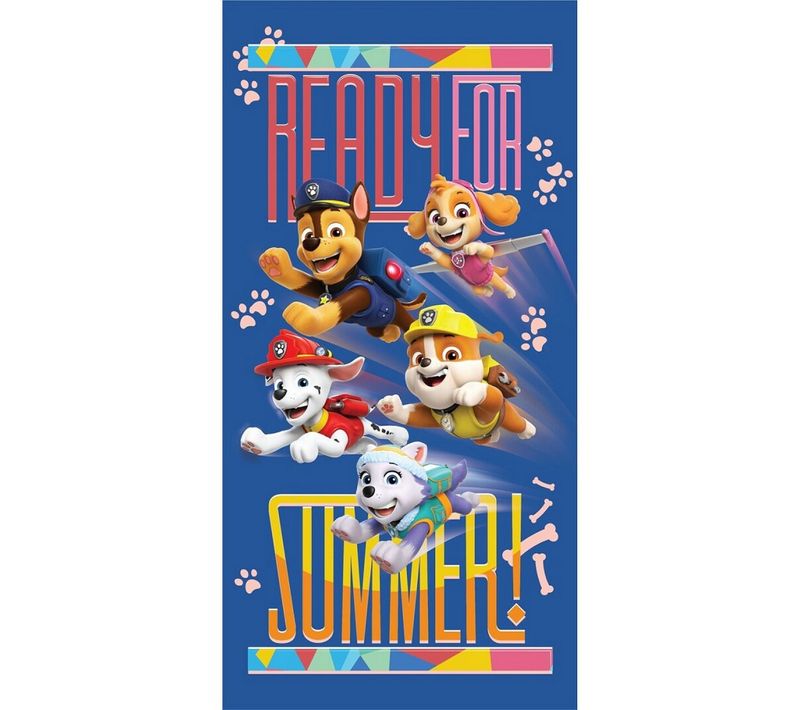 Serviette De Plage 70x140 Cm Pat'patrouille Chase, Marcus, Stella, Ruben Et Everest