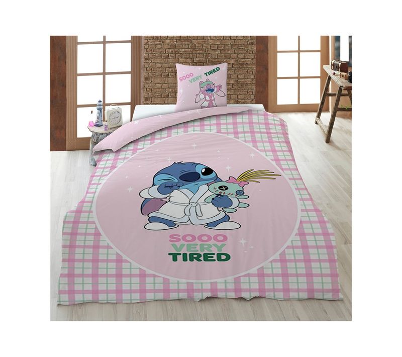 Parure De Lit 140x200 Cm - Stitch  (lilo et Stitch) Rose