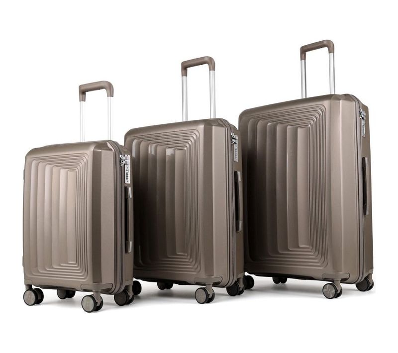 Set 3 Valises 36-67-98 Litres Abs Avec 4 Roulettes Champagne  Rllts18747-champ