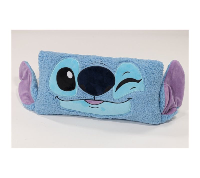 Coussin Et Plaid 2 En 1 - Stitch - Bleu Claire - 35x58 Cm