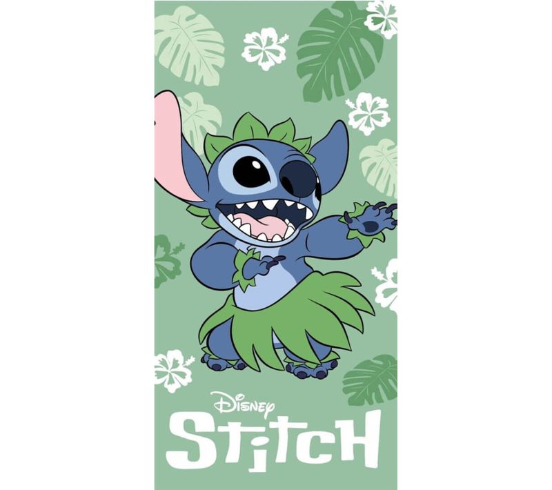 Serviette De Plage - Stitch En Train De Danser Avec Une Tenue Hawaïenne - 70x140 Cm