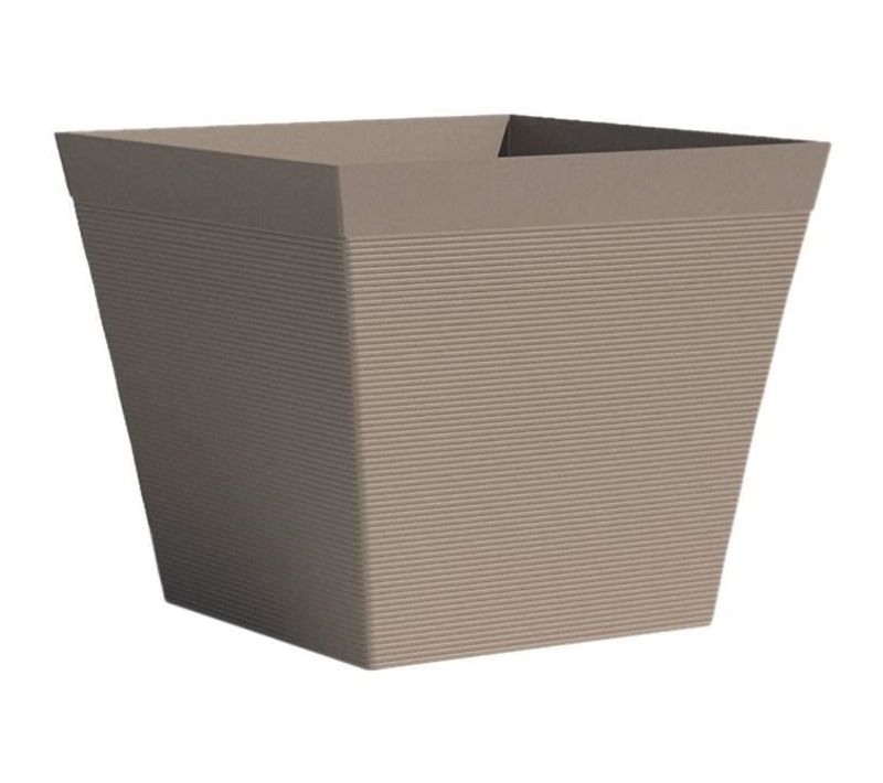 Pot Carré - Garden Id - Green Care Impact - Taupe - 39x33 Cm - 100% Recyclé - Uv/gel Résistant