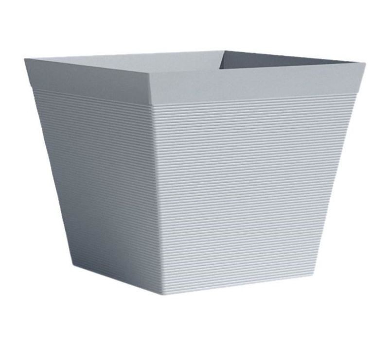 Pot Carré - Garden Id - Green Care Impact - Bleu-gris - 39x33 Cm - 100% Recyclé - Uv/gel Résistant